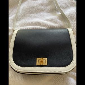 NWT Leather navy and White bag